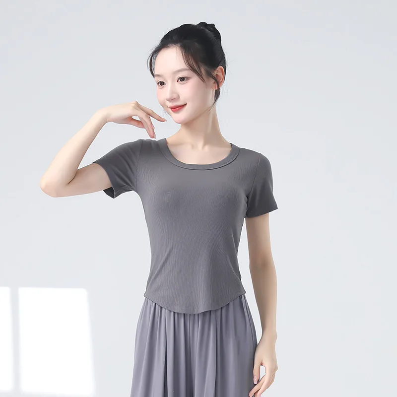 Одежда для современного танца, тренировочная одежда, женские топы, новые летние модели, ежедневная тренировка тела, самосовершенствование взрослых.