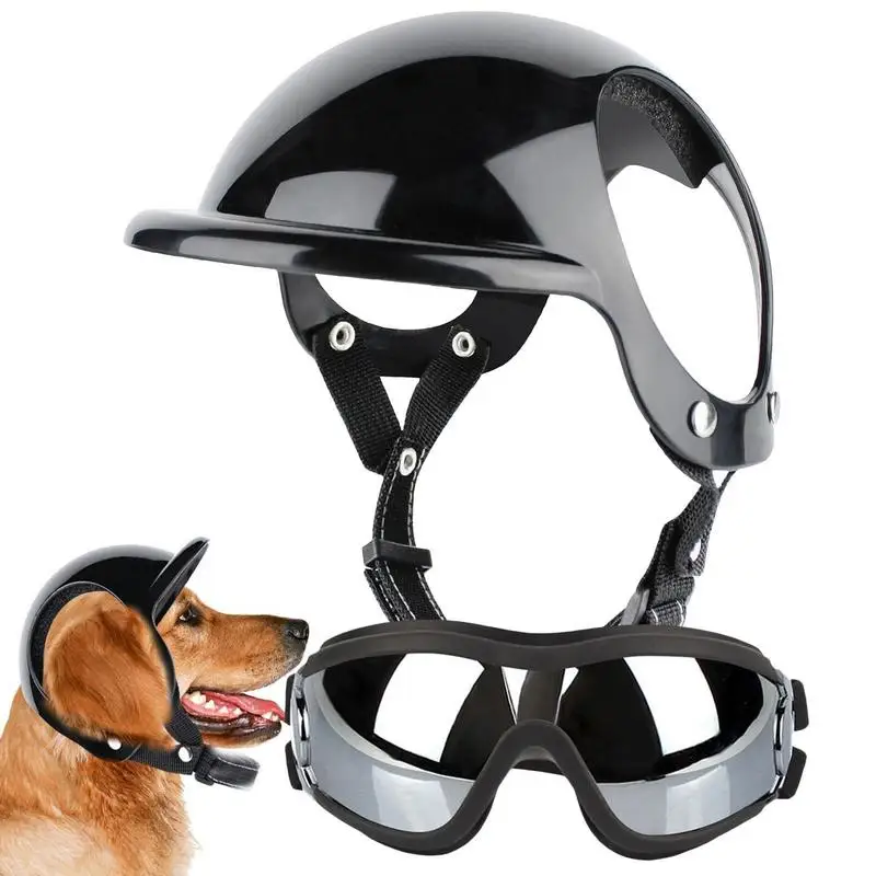 Adjustable Dog Sun Glasses Pet Head Gear With Goggles Sun Glasses For Driving Motorcycle Riding Dog Eye Protection For Walking