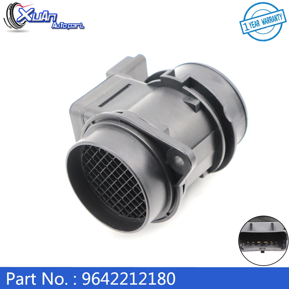 XUAN MAF MASS AIR FLOW METER SENSOR 9642212180 For Citroen C2 C3 Xsara Ford Fiesta Fusion Peugeot 1007 206 307 1.4 HDi 5WK9631Z