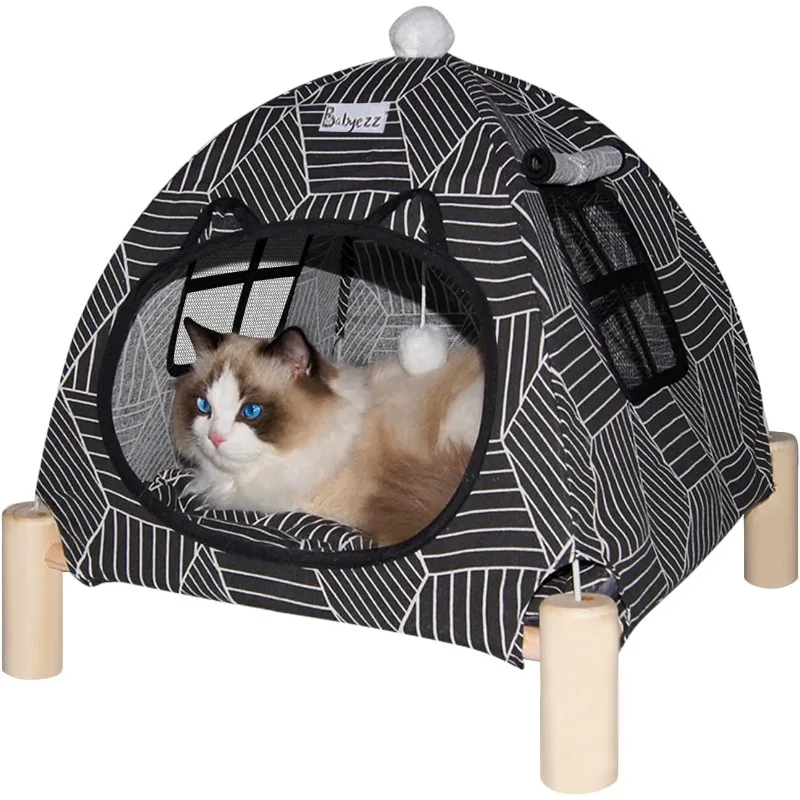 Tent Bed,Pet Teepee House,Cat Hammock Bed,Removable Portable Indoor/Outdoor Pet Tent,Suitable for Kitty,Puppy