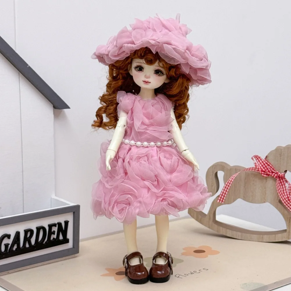 Niedliches Mode-Outfit für 1/6 BJD-Puppe, Freizeitset mit Hut, 30cm Puppenkleidung, Hübsches Freizeitkleid-Set, Spielzeuggeschenk für Mädchen