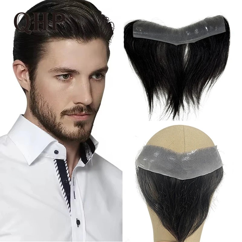 Prótese capilar masculina 100% perucas de cabelo humano pele fina peruca natural linha fina prótese de cabelo para homem 100% densidade peruca homem