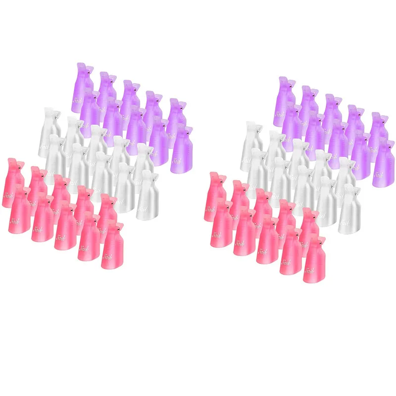 10/20/40Pcs Colorful Acrylic Nail Art Soak Off Cap Clips Nails Cleaning Manicure UV Gel Polish Soak off Wrap Tools For Finger