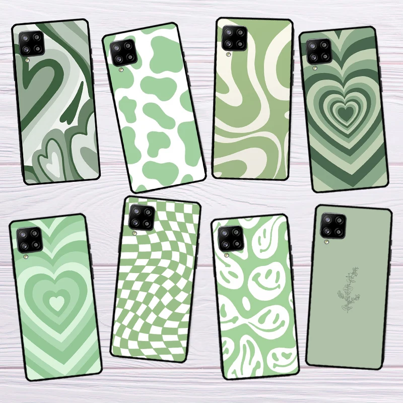 Sage Green Swirl Aesthetic Case For Samsung Galaxy A52 A32 A22 A12 A13 A23 A33 A53 A73 A51 A71 A14 A24 A34 A54 Coque