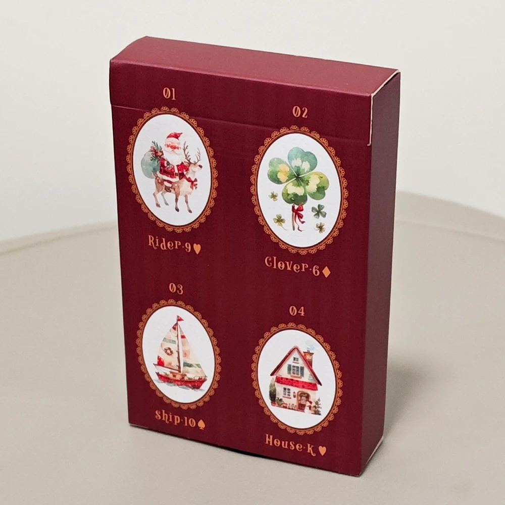 Christmas Carol Lenormand Deck 42 Pcs Cute Christmas-themed Lenormand Cards 9*6cm Printed on 350GSM Double-embossed Cardstock