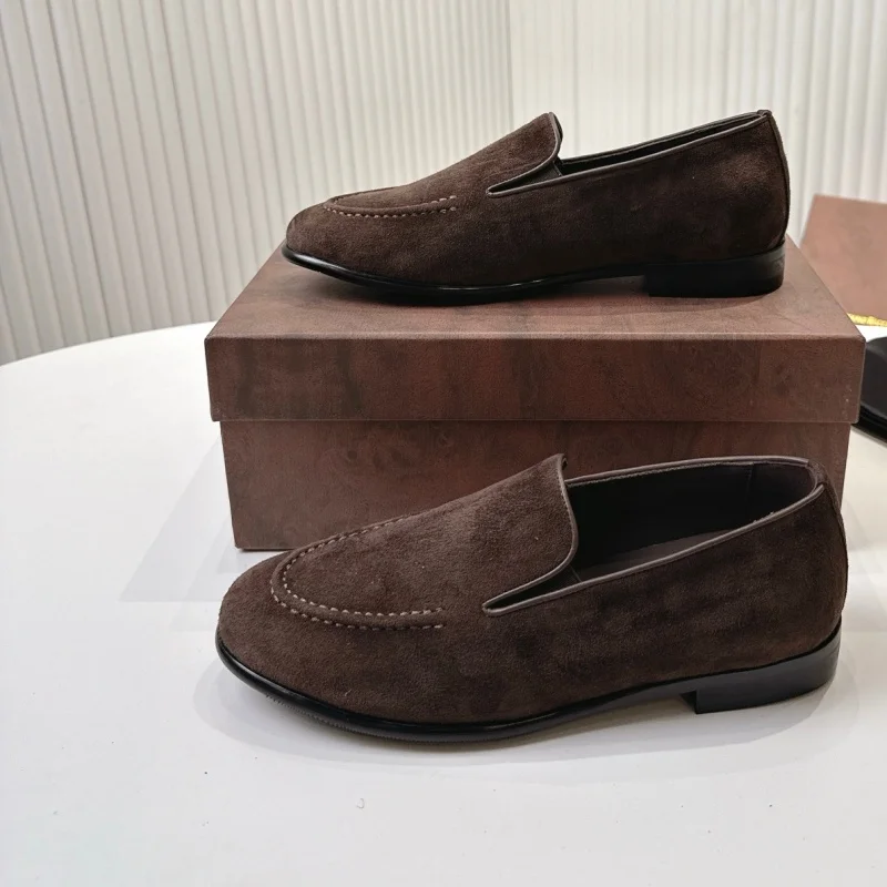 2026 New Italian Top Quality Leather Soft and Comfortable One Step Casual Sports Men's Shoes