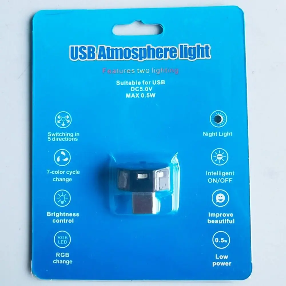 

Тип C окружающий свет 8 разных цветов 5 В/0,08 Вт атмосферный светильник регулируемый многофункциональный маленький ночник компьютер