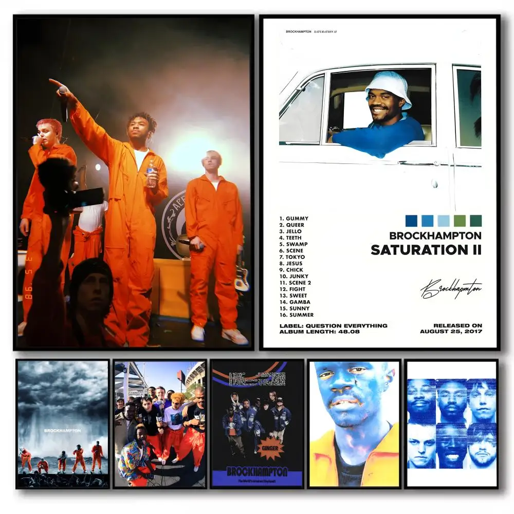 B-brockhampton BAND SINGER Poster, klebriger Wandkunstdruck, wasserdicht, für Zuhause, Wohnzimmer, Schlafzimmer, ästhetisches Dekor