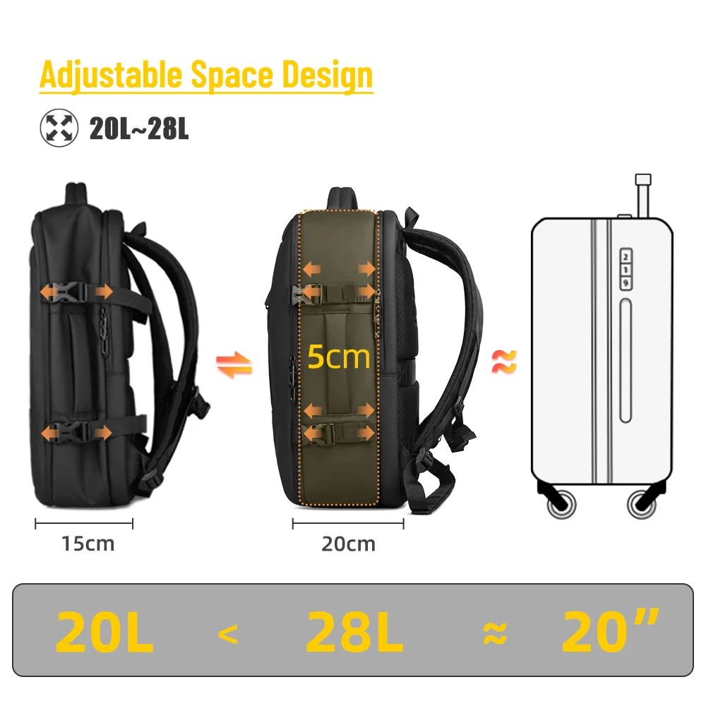 Heroic Knight Travel Men 17.3 Inch Laptop Backpack Luxury Business Carry On Backpack Water Resistant Fashion College Backpack