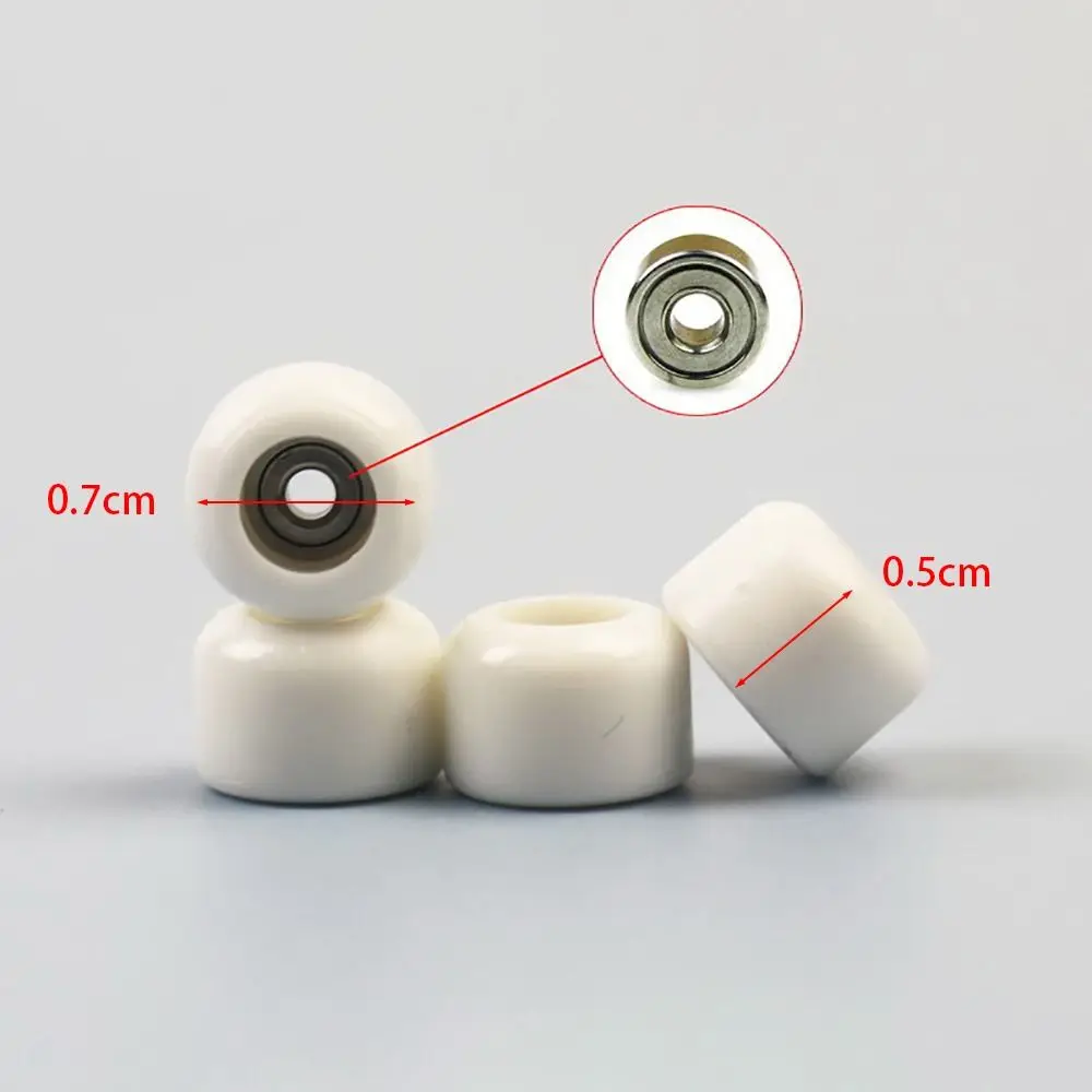 1/4Pcs New Professional Bearing Wheel PU+Metal Urethane Fingerboard Wheels CNC Mini Finger Skate Board Accessory