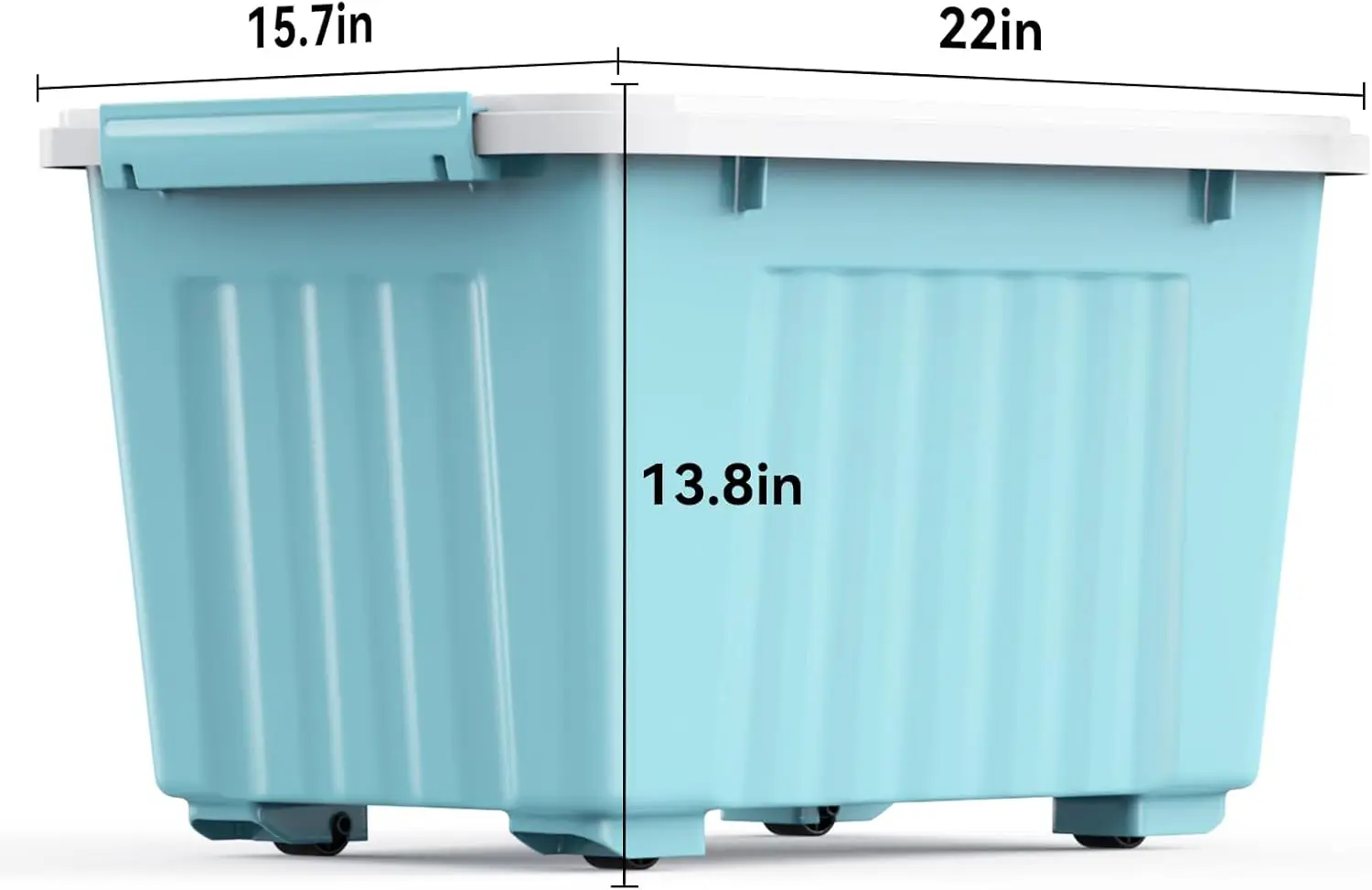 Stackable and Nestable Storage Boxes with Lids and Secure Latching Buckles, Large Storage Container (Blue, 72Quart-4Pack)