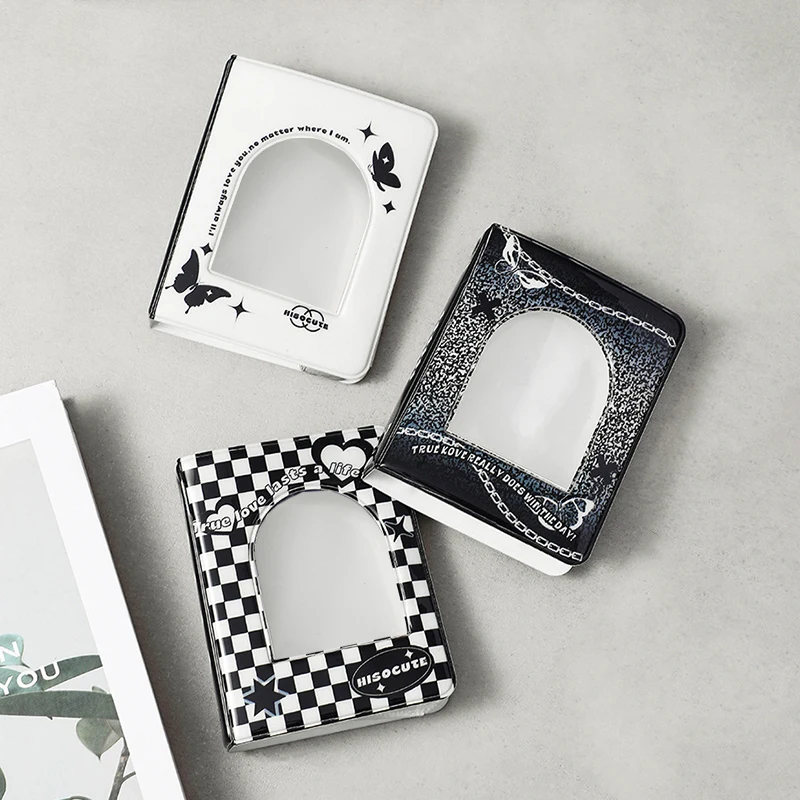 Фотоальбом, крутой держатель для карт, 40 ячеек, 3 дюйма, чёрный/белый