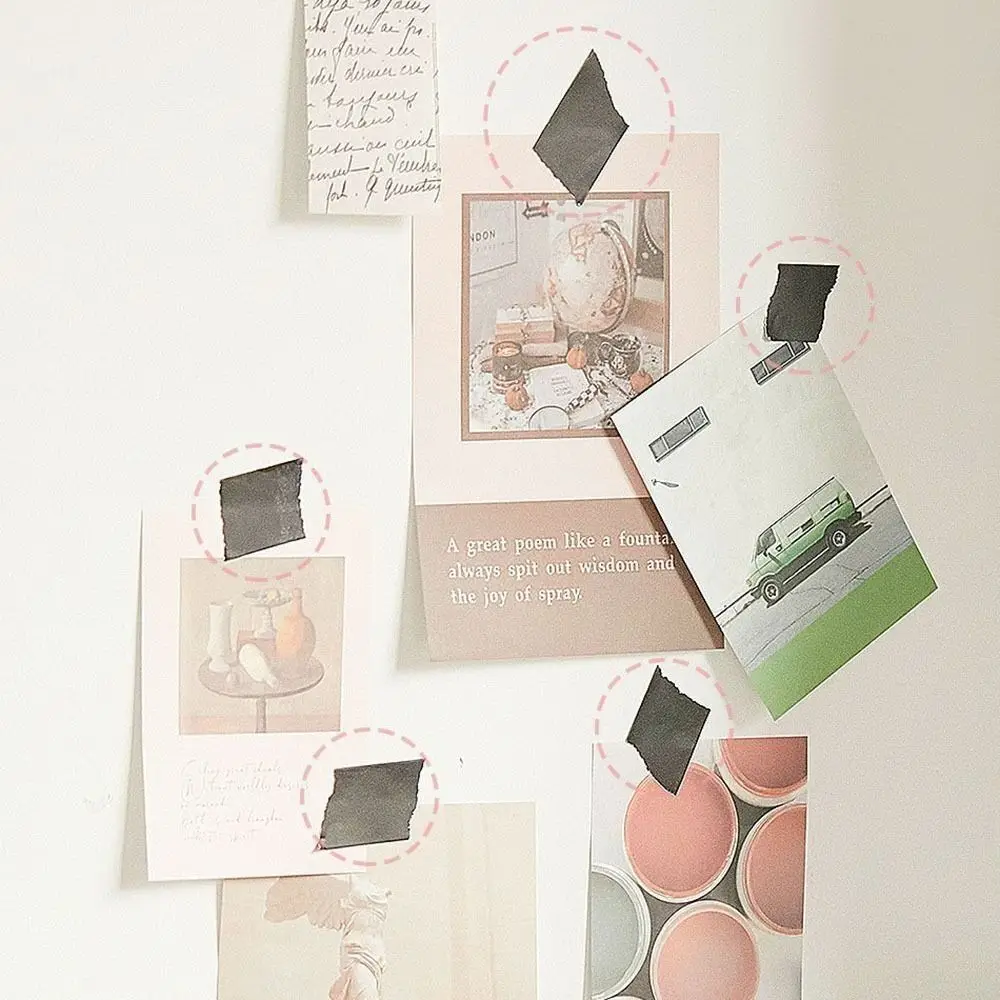 Solid Color Paper Tape DIY Black And White Tape Decorative Tapes Masking Tape Wrapping Paper Stickers