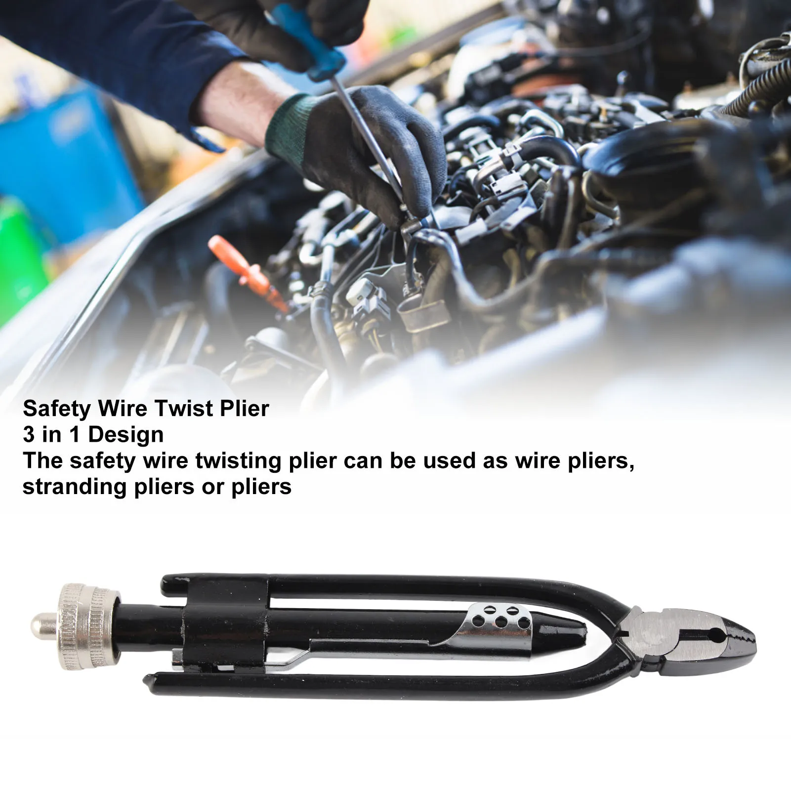 21cm Safety Wire Plier with 25ft Wire High Carbon Steel Wire Twisting Tool for Aircraft Automobile Industrial