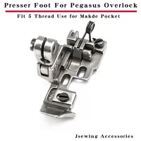 209241 (209233) Presser Foot for Pegasus M722 / L22 / 401 Industrial Overlock Sewing Machine Fit 5 Thread Use for Makde Pocket