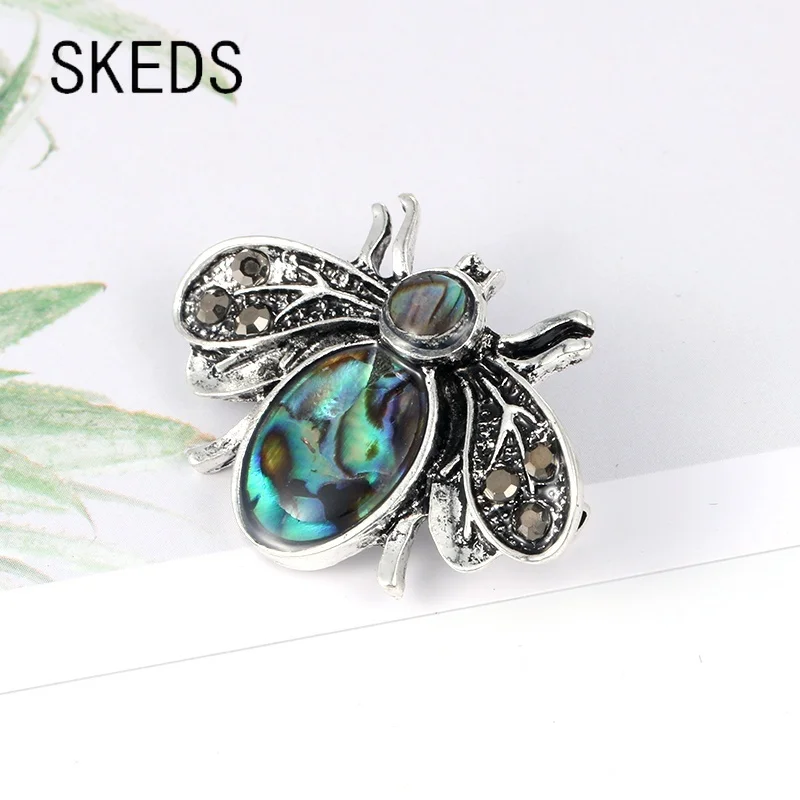 SKEDS New Arrival Rhinestone Insect Bumble Bee Enamel Brooch Pin for Women Kids Fashion Clothing Coat Jewelry Vintage Brooches