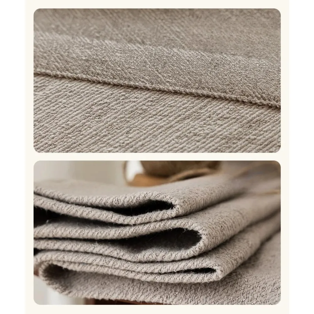 

Curtains for Living Room Bedroom in Japanese Cream Coffee Chenille Blackout Drapes Thermal Insulation for Luxury Home