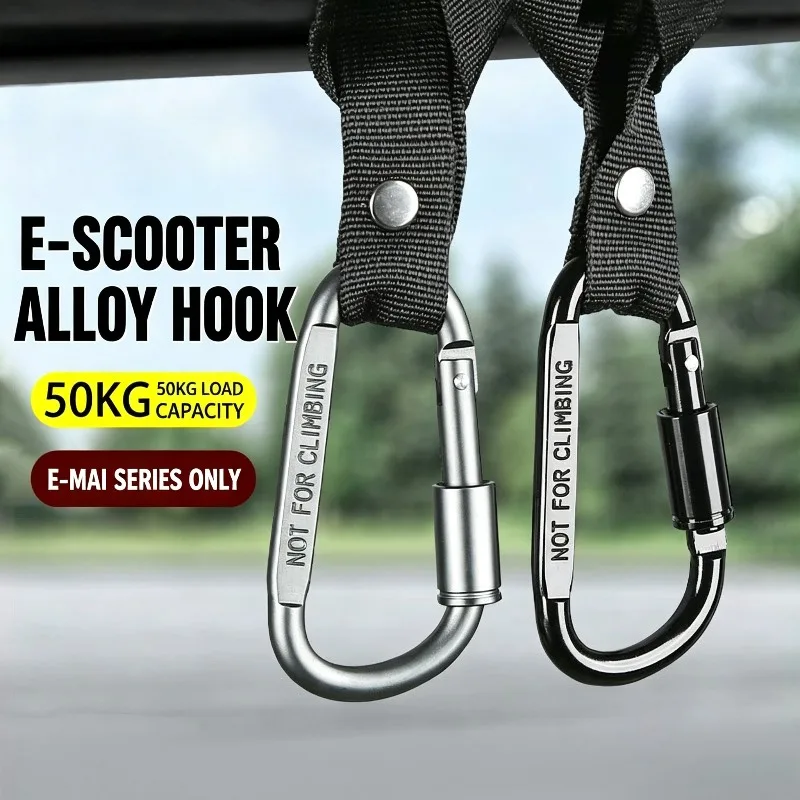 Motorcycle Electric Scooter Handlebar Hook Screw Lock Carabiner Nylon Strap Hanger  Shopping Bag Storage Hook Bike Accessories