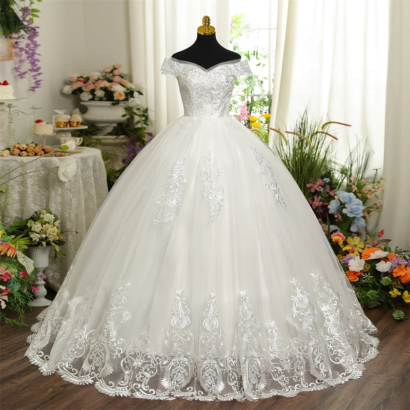 

Customized Off The Shoulder Princess Sweet Wedding Dress For De Novia Bridal White Boat Neck Sleeveless 2025 Vintage Bride Gowns
