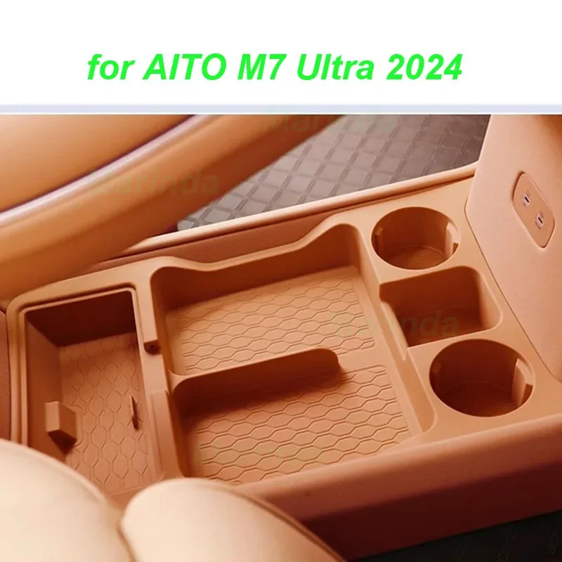 Car Under Central Console Storage Box for AITO M7 Ultra 2024 Silicone Storage Box Stowing Compartment Interior Accessories