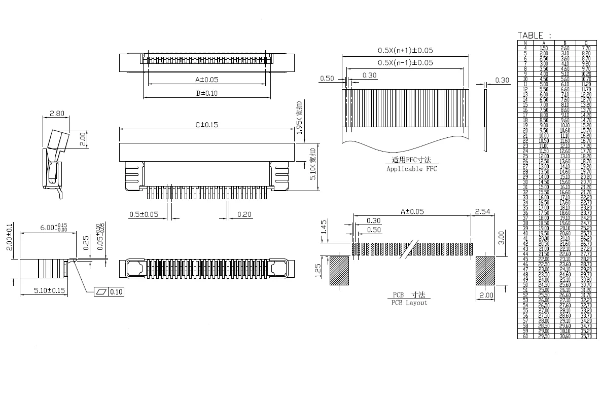 Connecteur 10 PIÈCES/20FLZ-SM2-TB 22FLZ-SM2-TB 24FLZ-SM2-TB 26FLZ-SM2-TB 28FLZ-SM2-TB 30FLZ-SM2-TB 32FLZ-SM2-TB 34FLZ-SM2-TB