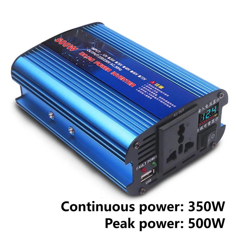 YAO 350W 12V 24V 36V 48V 72V To 220V Modified Sine Wave Inverter With USB Dual Display Solar Intelligent Inverter Car Inverter