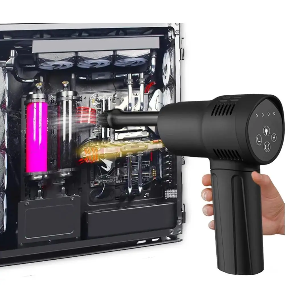 60W Wireless Air Duster Dust Blowing Gun USB Compressed Air Blower Cleaning For Computer Laptop Keyboard Camera Cleaning Cleaner