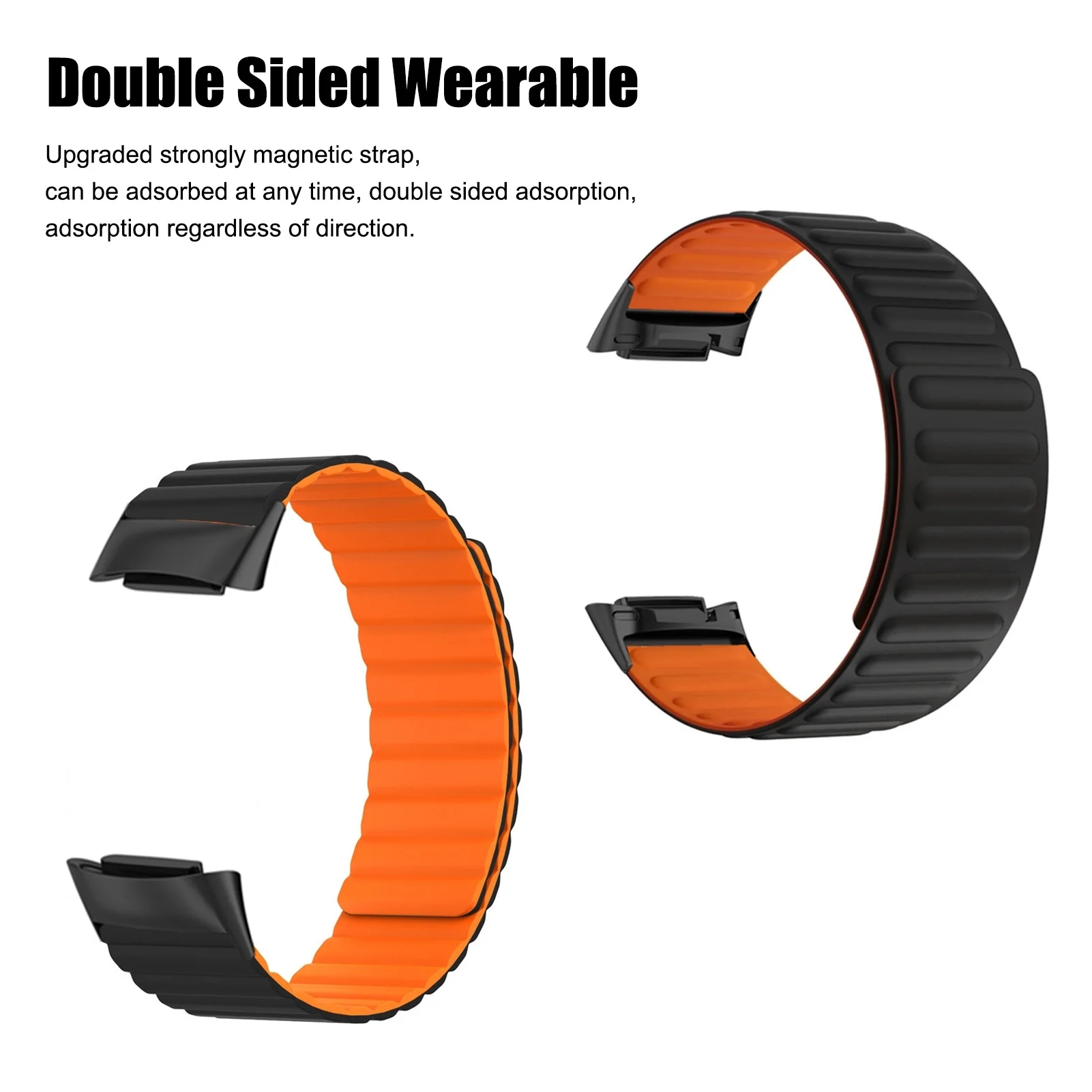 สายนาฬิกาแม่เหล็กทดแทน สายนาฬิกาแม่เหล็กซิลิโคนน้ำหนักเบา นุ่มสบาย เป็นมิตรกับผิวหนัง สายนาฬิกาแม่เหล็ก