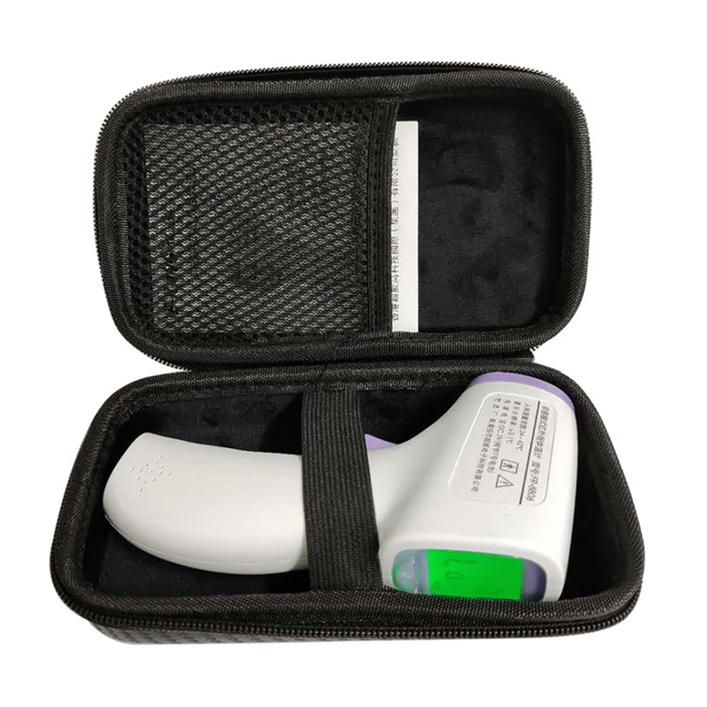 

Forehead Thermometer Case Shockproof Durable Thermometer Bag Wear Resistant Anti Fall EVA PU Material Soft Inside Zipper Design