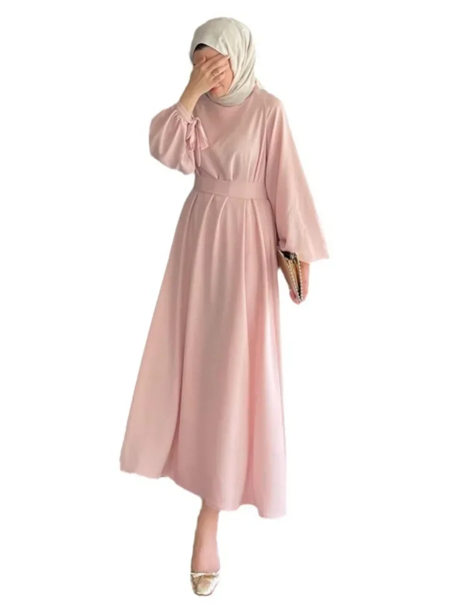 

Ид женское платье мусульманская абайя вечерние Джалабия Рамадан платья с бантом и рукавами Vestidos Largos кафтан арабский длинный халат марокко кафтан