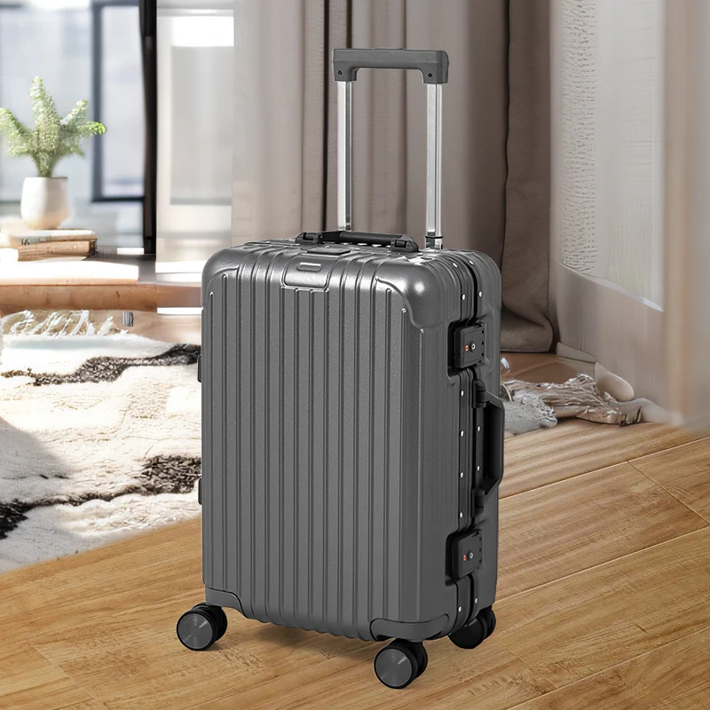 Extra Large Suitcase for Men 28Inch Large Capacity Trolley Case for Female Students Aluminum Frame Password Leather Case Extra L