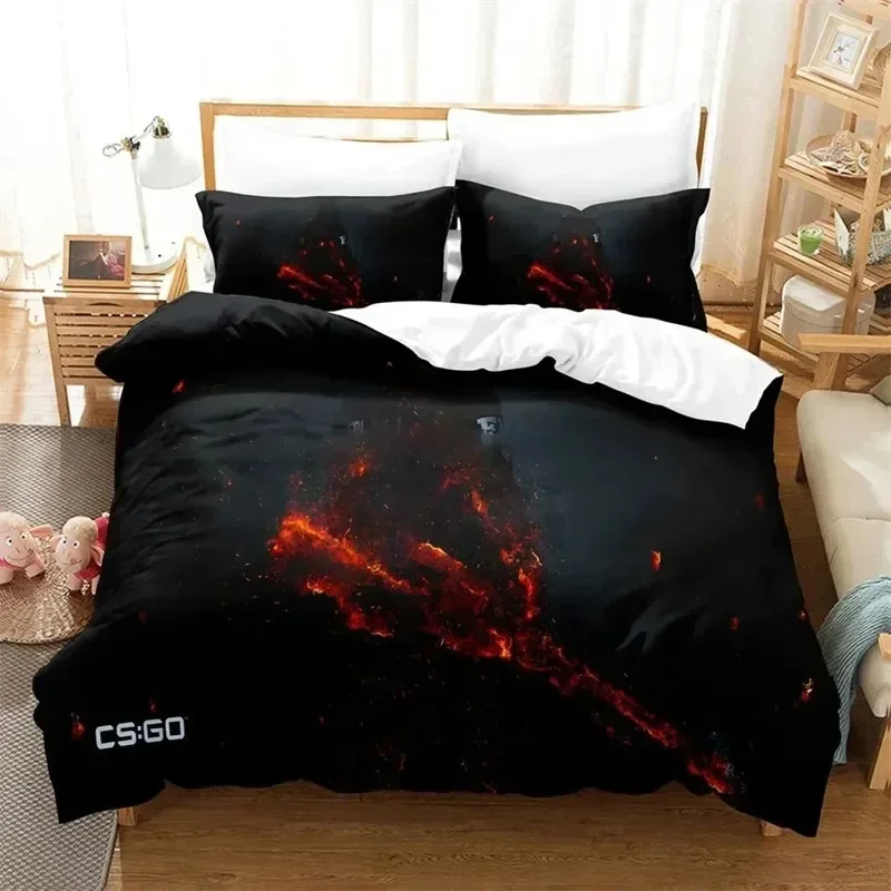 

Shooting Game Csgo Comfortable Duvet Quilt Cover Pillowcase Bedding Set Children Bedroom Decoration Home Textile
