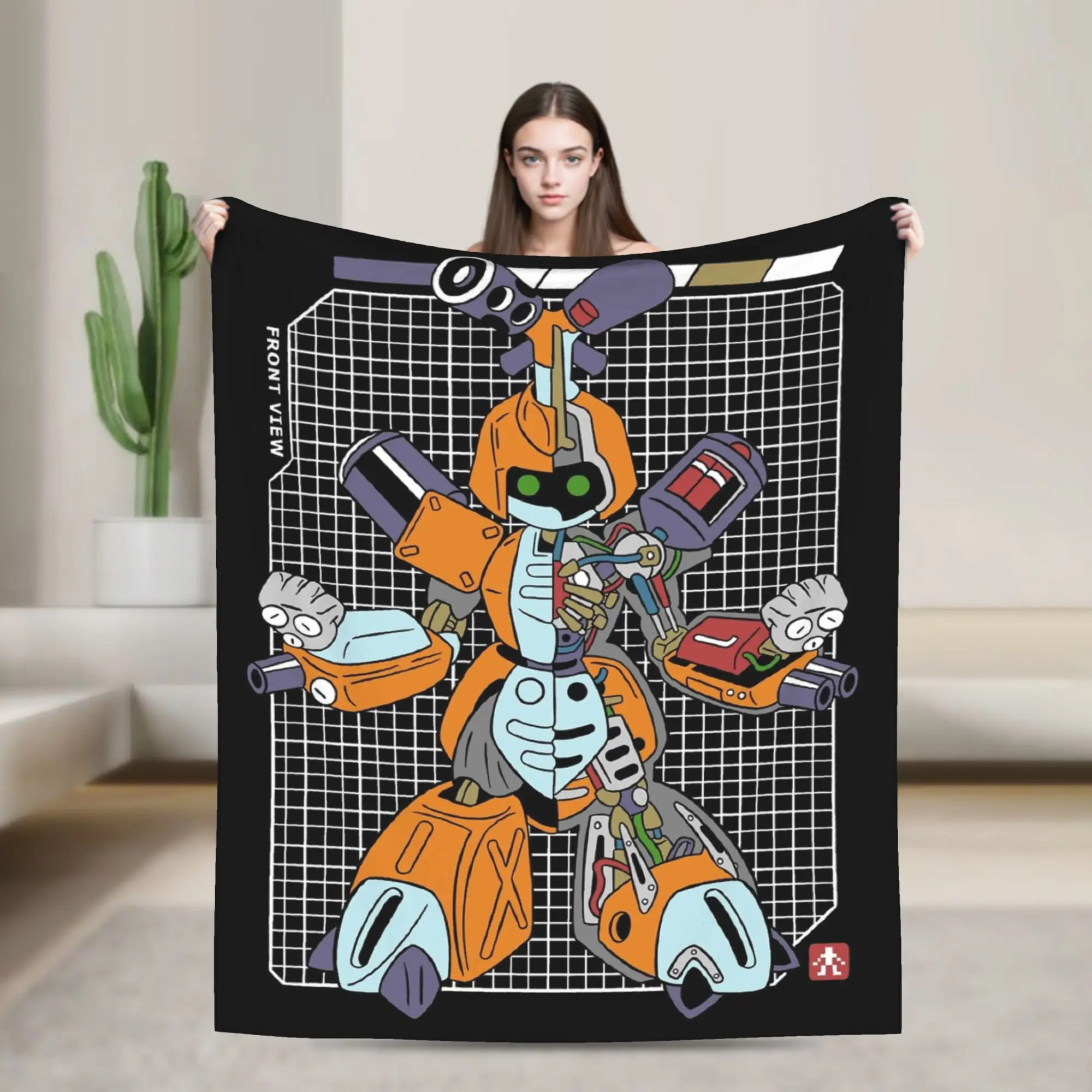 Project Metabee Medabots Blanket Fleece Printed  Multi-function Warm Throw Blanket for Home Car Bedspreads