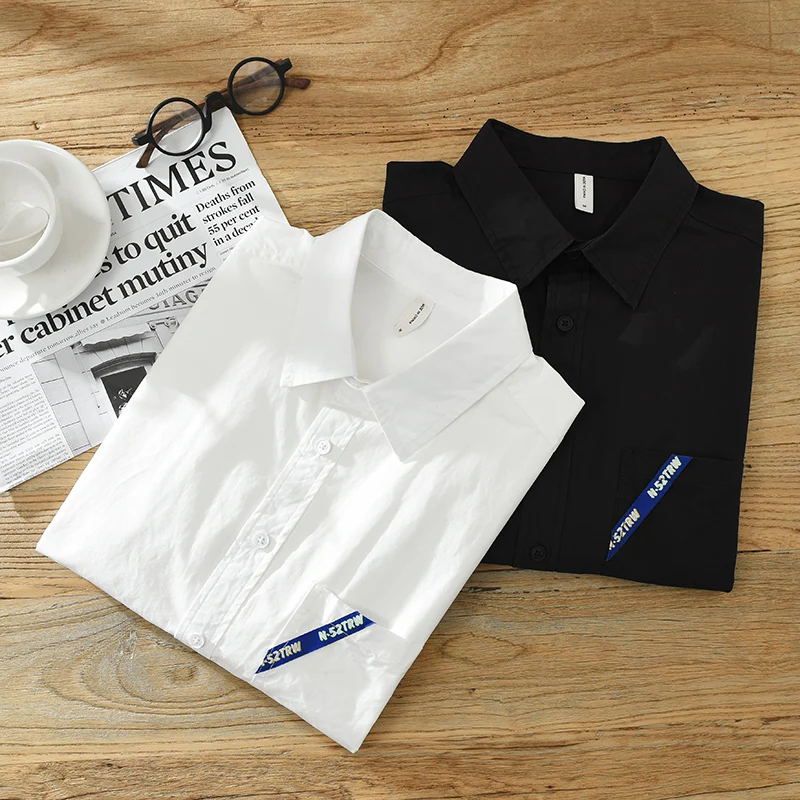 

Дизайнерская повседневная рубашка из чистого хлопка с коротким рукавом, мужская брендовая трендовая удобная однотонная верхняя одежда Camisas De Hombre Chemise Homme