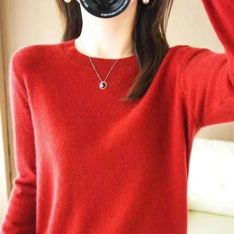 Winter Classic Style Cashmere Pullover Fashion Merino Wool Sweater Round Neck Long Sleeve Knitwear Soft Warm Basic' Clothing Top #6