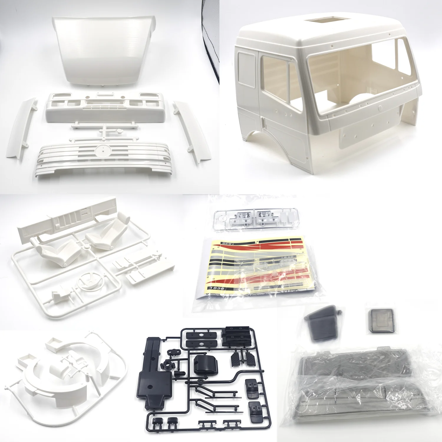 

Plastic Injection Molded Cab Body Shell for 1/14 Tamiya RC Dump Truck Mercedes-Benz ACTROS 1850/1838/3853/3348/1851/3363 Parts