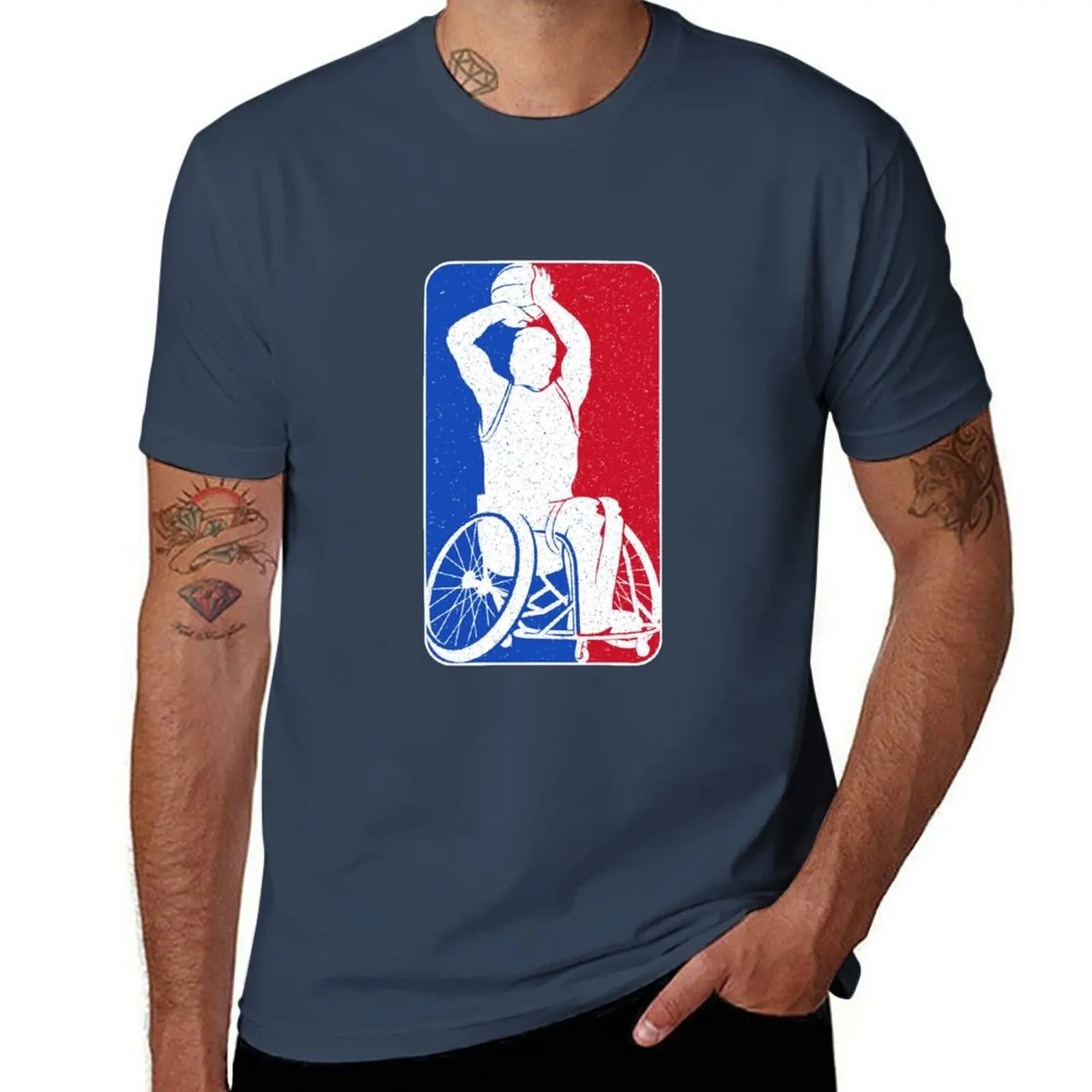 

Wheelchair Basketball Sport T-Shirt Streetwear Print Tee Shirt
