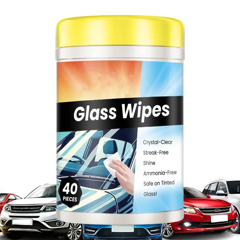 

Front Windshield Degreasing Wipes 40 Sheets Anti-fog Oil Film Cleaning Agent Wipes Oil Stain Removing Wet Wipes Polish And