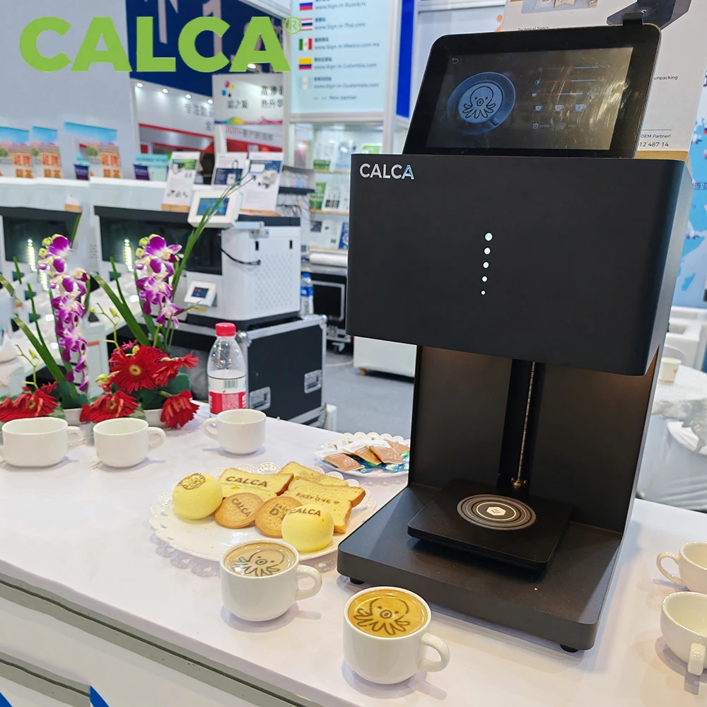 

CALCA Coffee Latte Art Printer Food-Grade WiFi 600dpi for DIY Pictures/Patterns on Coffee Dessert Cake and Cookies Cafe Shop Use