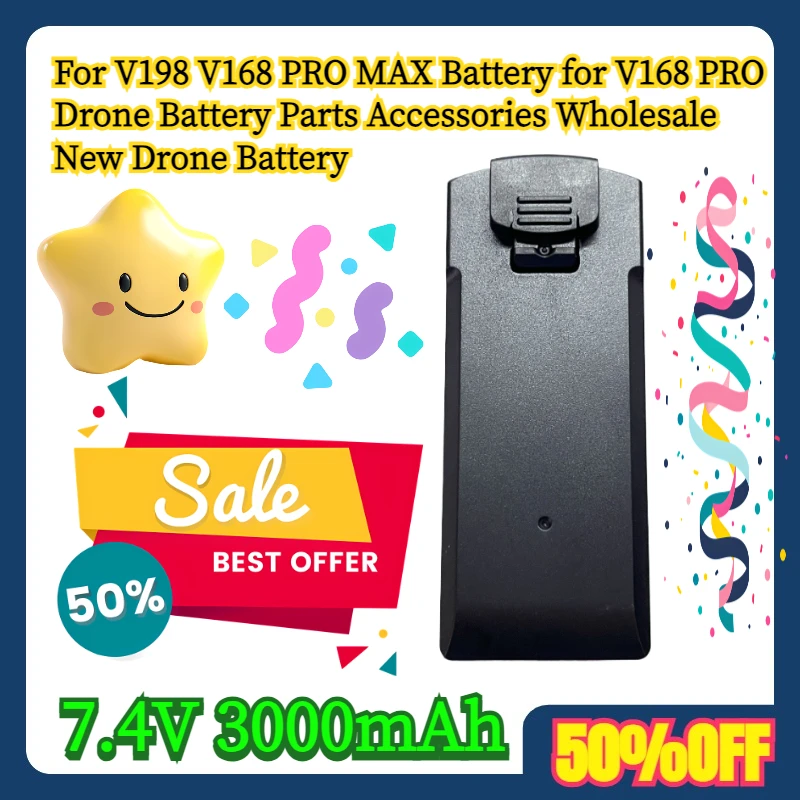 

For V198 V168 PRO MAX Battery for V168 PRO Drone Battery Parts Accessories Wholesale New 7.4V 3000mAh Drone Battery