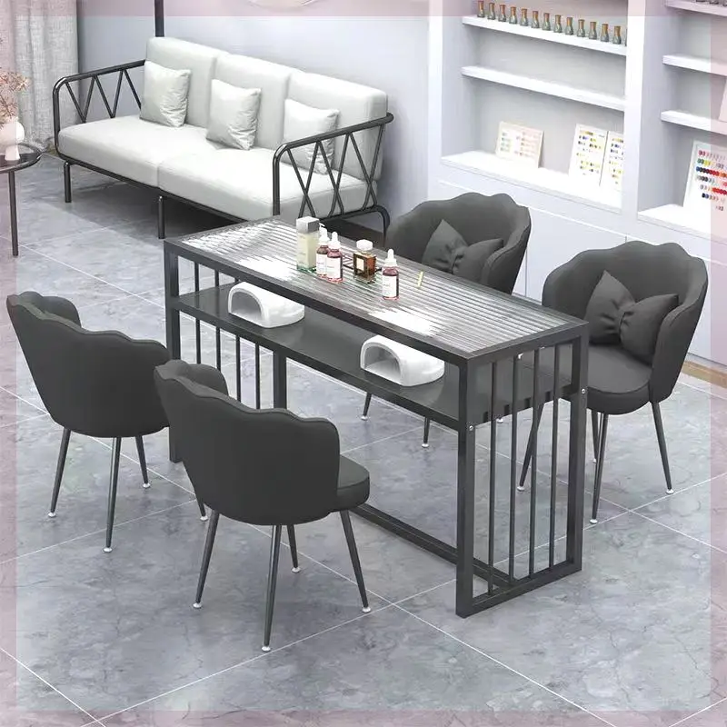 

Nail Art Tables Chairs Luxury Nail Tables Glass Simple And Casual Nail Table Manicure Beauty Aesthetic Mesa Manicura Furniture