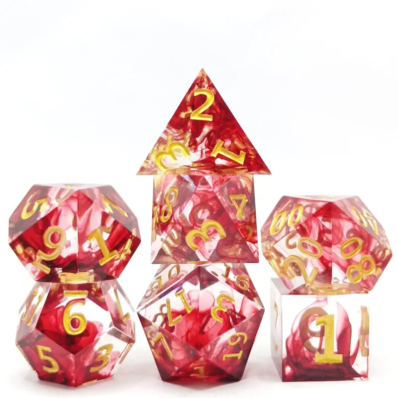7PCS resin sharp polyhedral dice set mold role play color toy board game running group play children adult home decoration