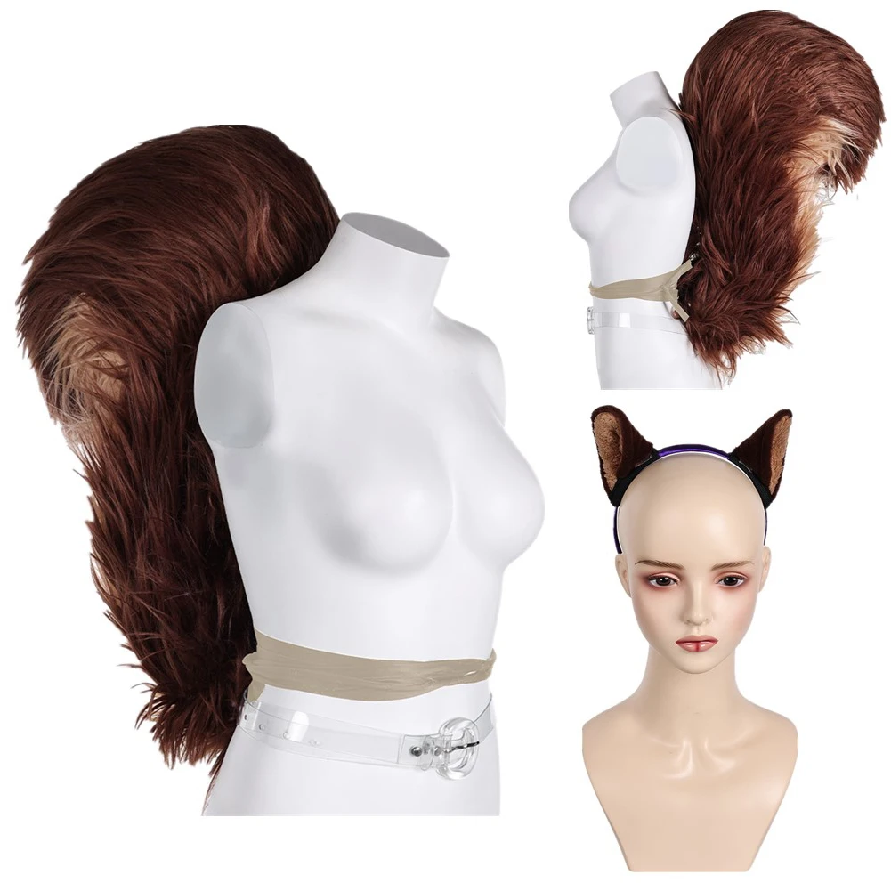 

Rivals Squirrel Girls Doreen Green Belt Beast Tail Slingshot Props Headband Costume Halloween Party Suit Cosplay Accessories