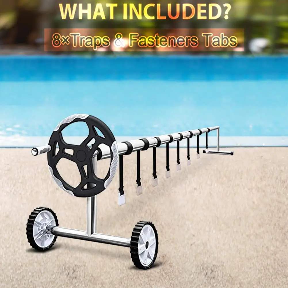 

Universal Solar Pool Cover Reel Attachment Kit 8pcs Blanket Straps Buckles Clips for Ground Swimming Pool Outside