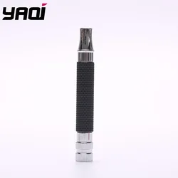 Yaqi Black and Chrome Color Brass Safety Razor Handle for Mens