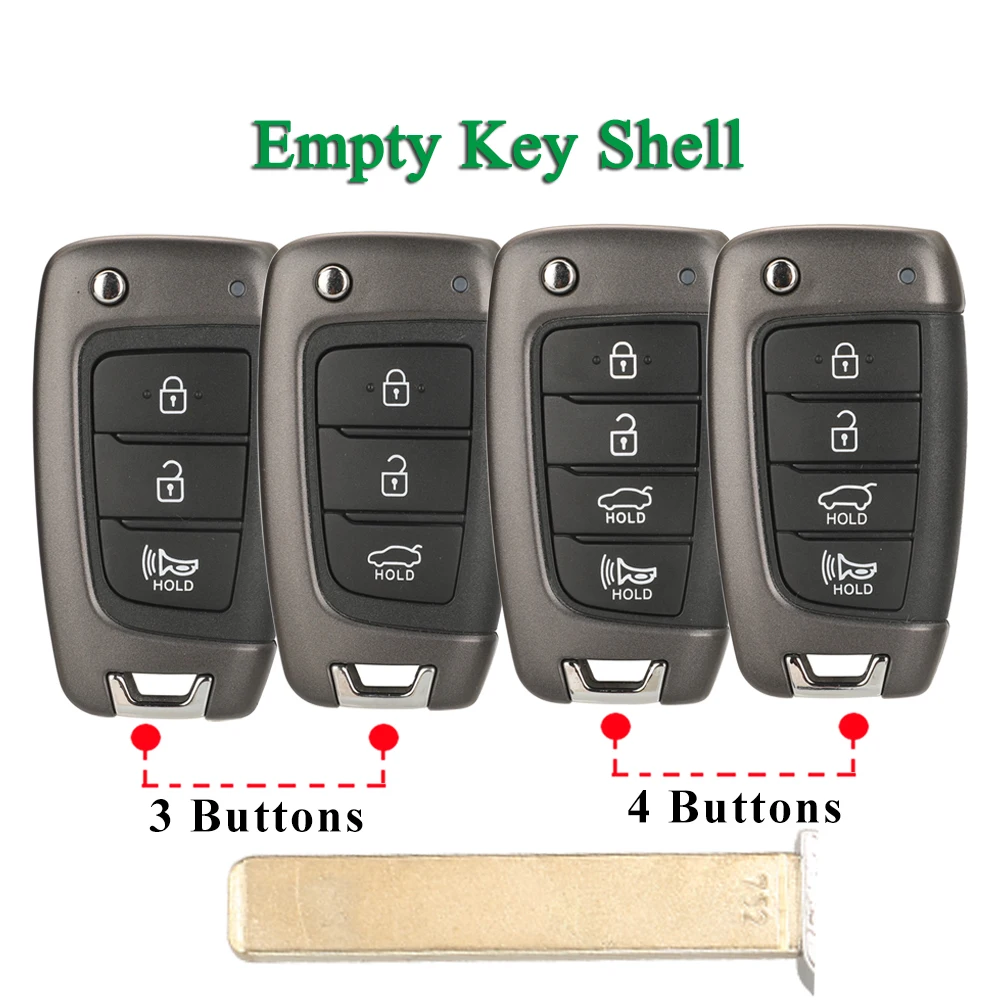 Jingyuqin Flip Smart Remote Key Shell Car Accessories For Hyundai Accent Elantra Kona Santa Fe Tucson Veloster Original model