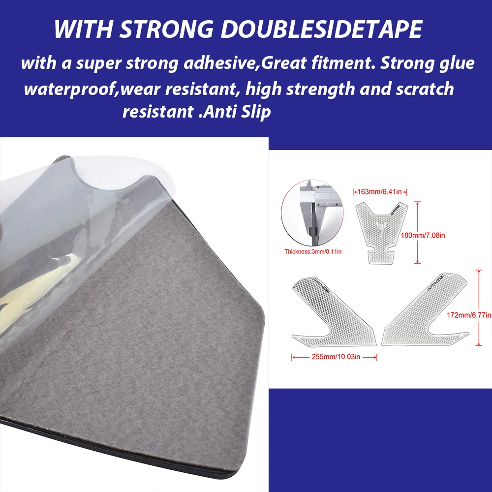 For Yamaha MT-09 2024-2026 MT09 Tank Pad Non-slip Side Fuel Tank Pad Stickers Motrocycle Waterproof Rubber Sticker Accessories - view 4