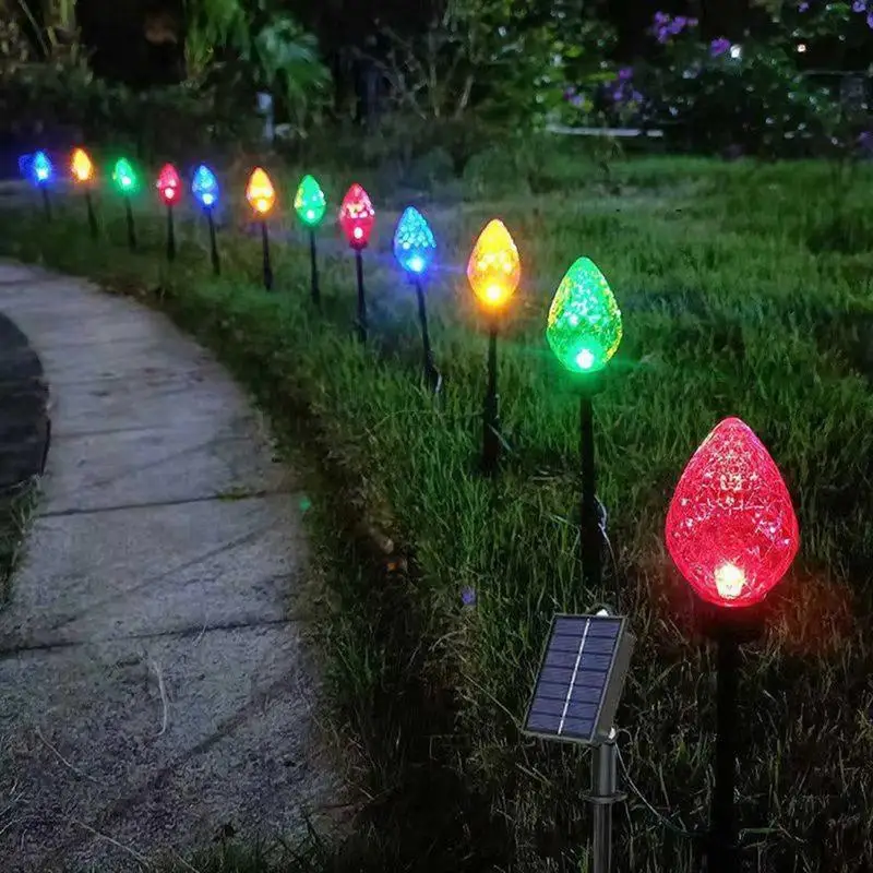 Pathway Lights Solar Powered 5X Garden Stake Lights for Pathway Solar Garden Light Long Lasting Outdoor Lighted Stake Christmas