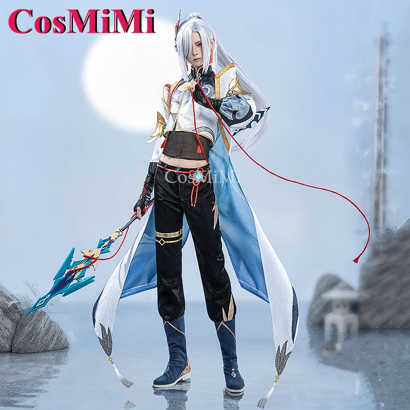 CosMi Shenhe Cosplay Game Genshin Impact Costume Sex Reversion Fashion Uniform Full Set Carnival Party Role Play Clothing S-XL