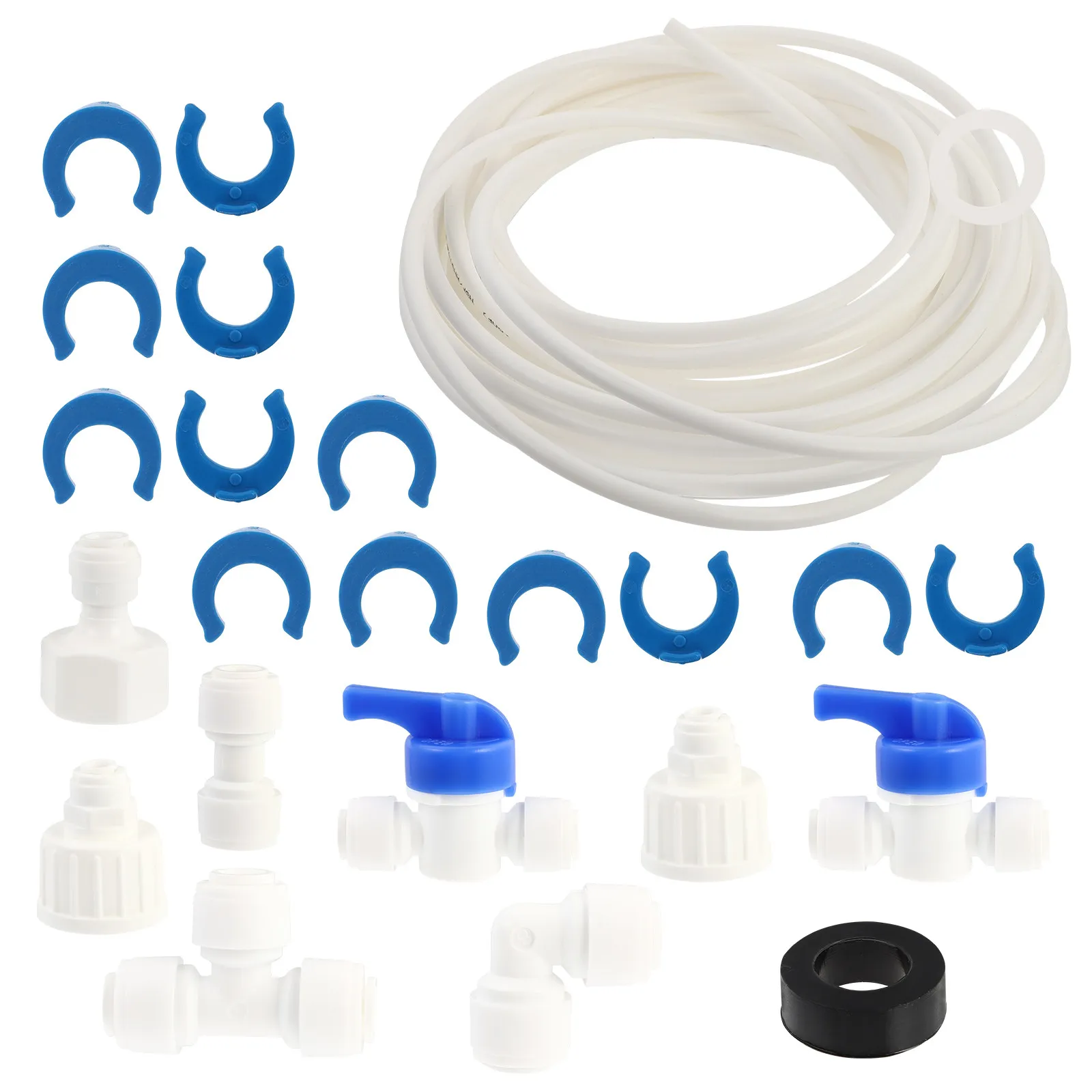 Plumbing Set Water Hose Tubing for Appliance RO ABS Line Freezer Fridge Installation Kit Quick Connect Fittings Two Way Three